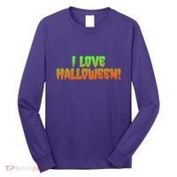 Funny Creepy I Love Halloween Long Sleeve Shirt thumb 0