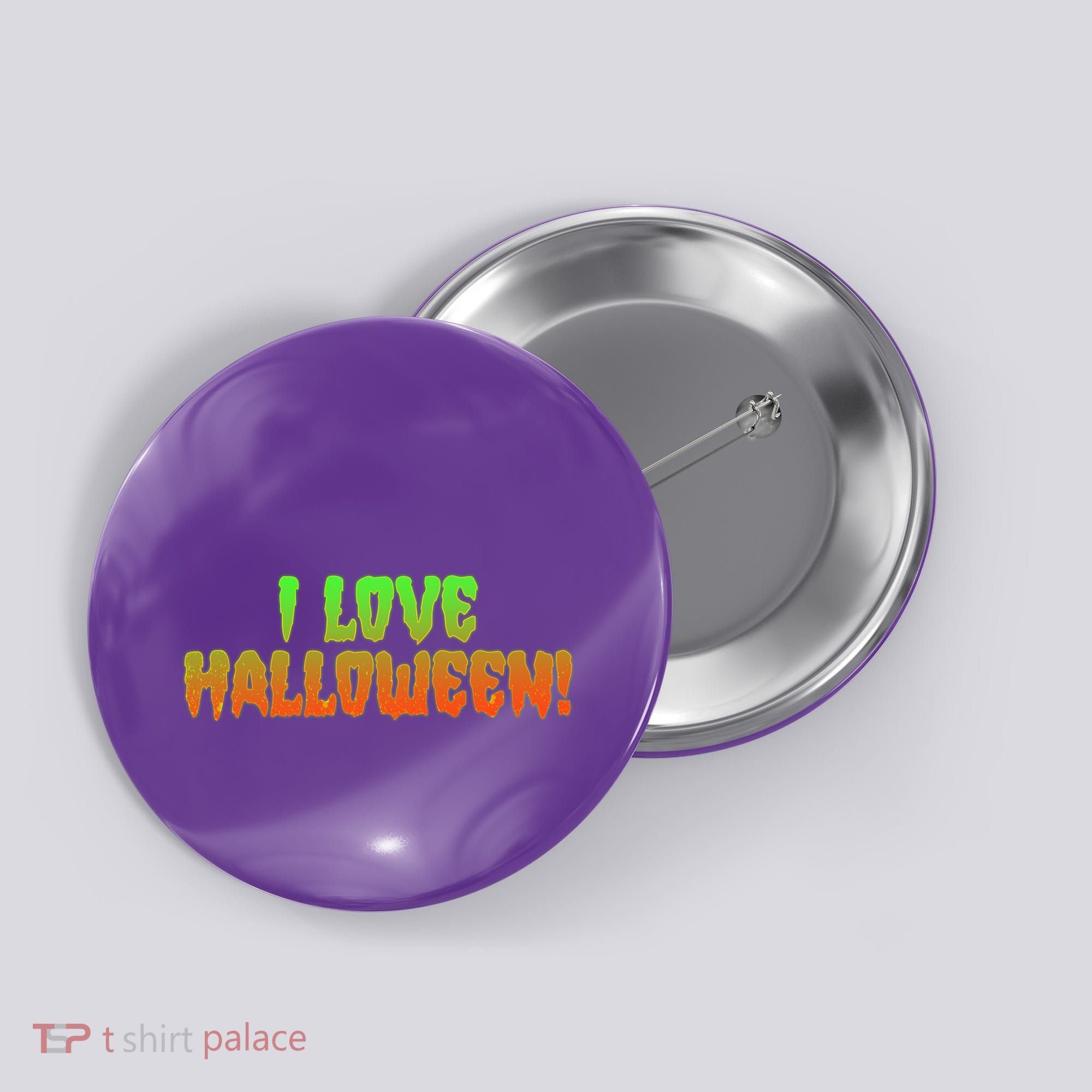 Funny Creepy I Love Halloween Button