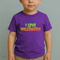 Funny Creepy I Love Halloween Toddler T-Shirt thumb 2