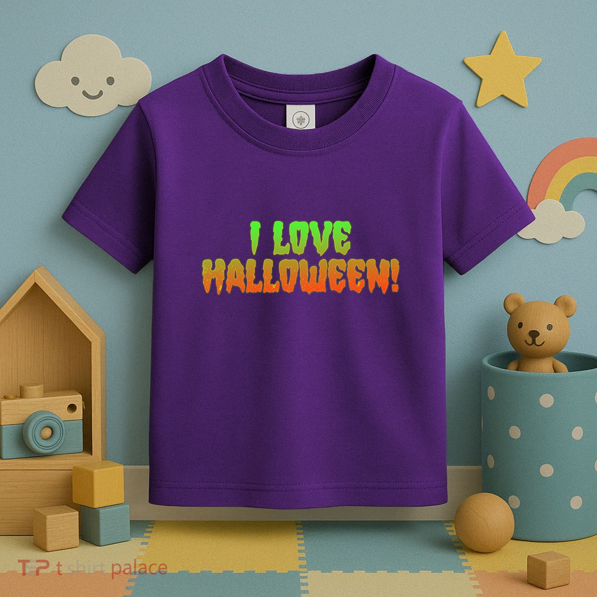 Funny Creepy I Love Halloween Toddler T-Shirt