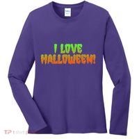 Funny Creepy I Love Halloween Women's Long Sleeve Shirt thumb 0