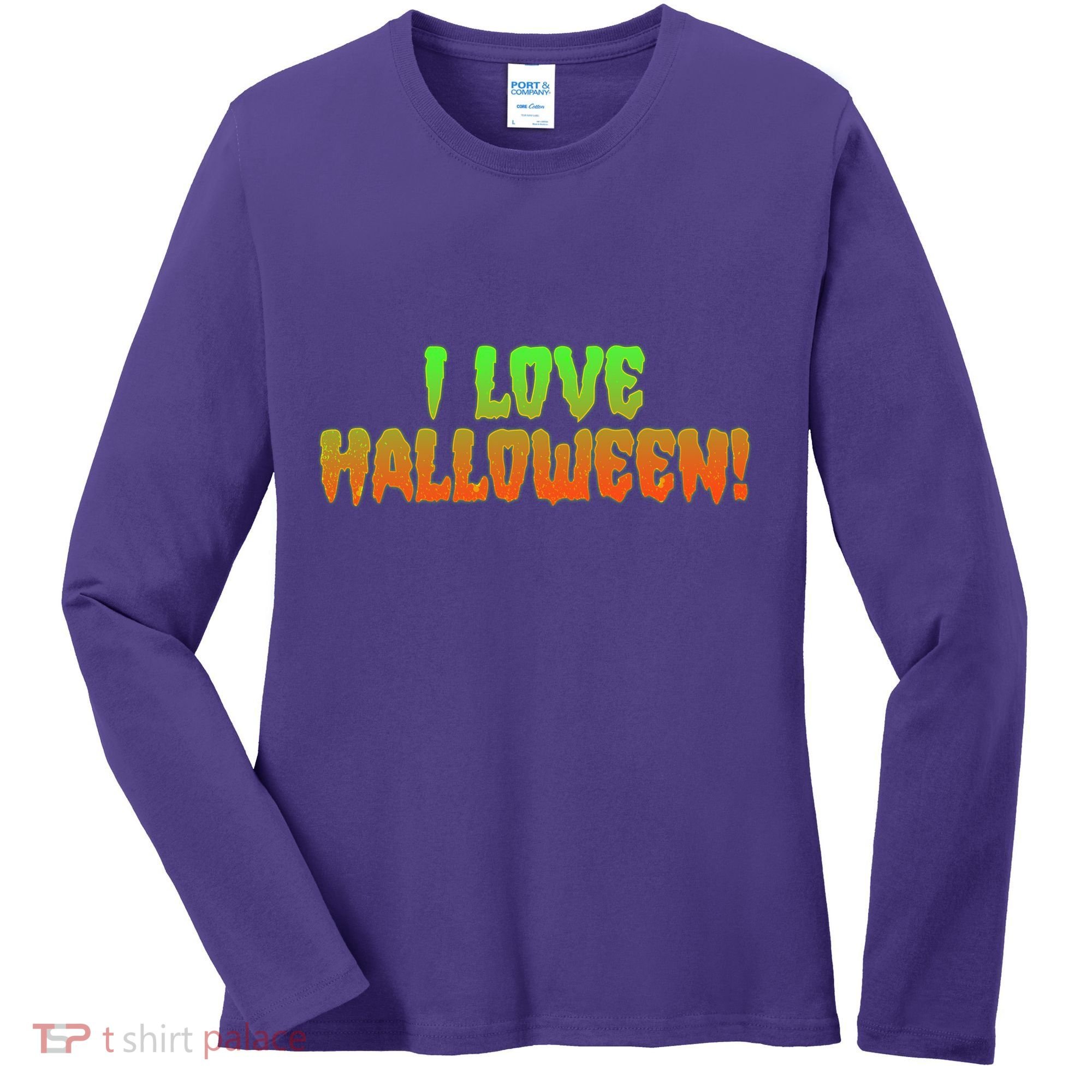 Funny Creepy I Love Halloween Women's Long Sleeve Shirt