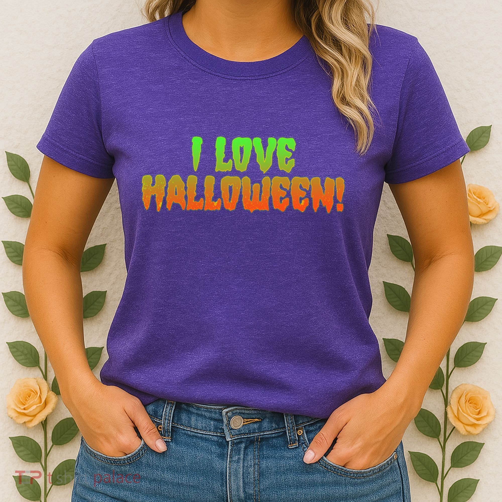 Funny Creepy I Love Halloween Women's T-Shirt