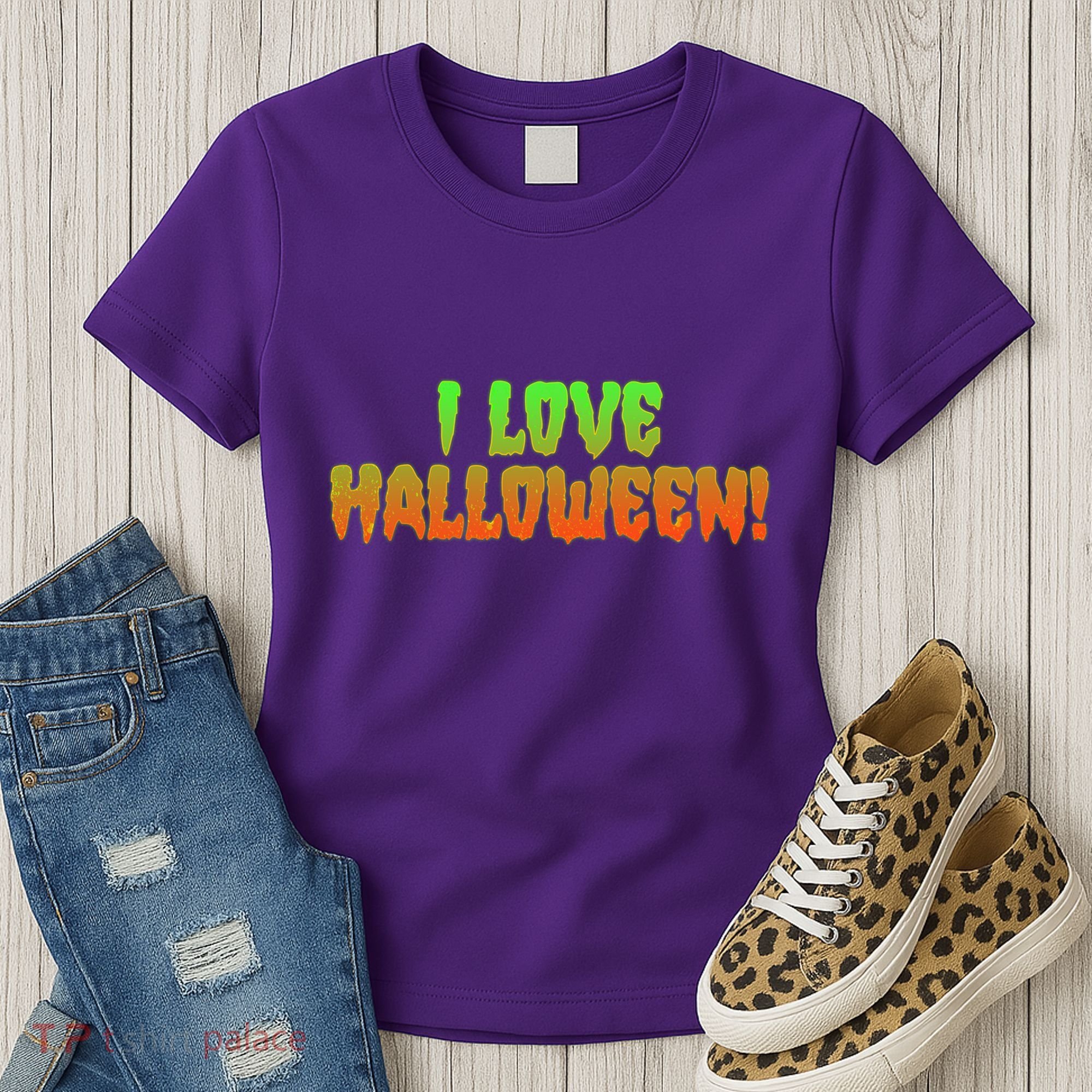 Funny Creepy I Love Halloween Women's T-Shirt