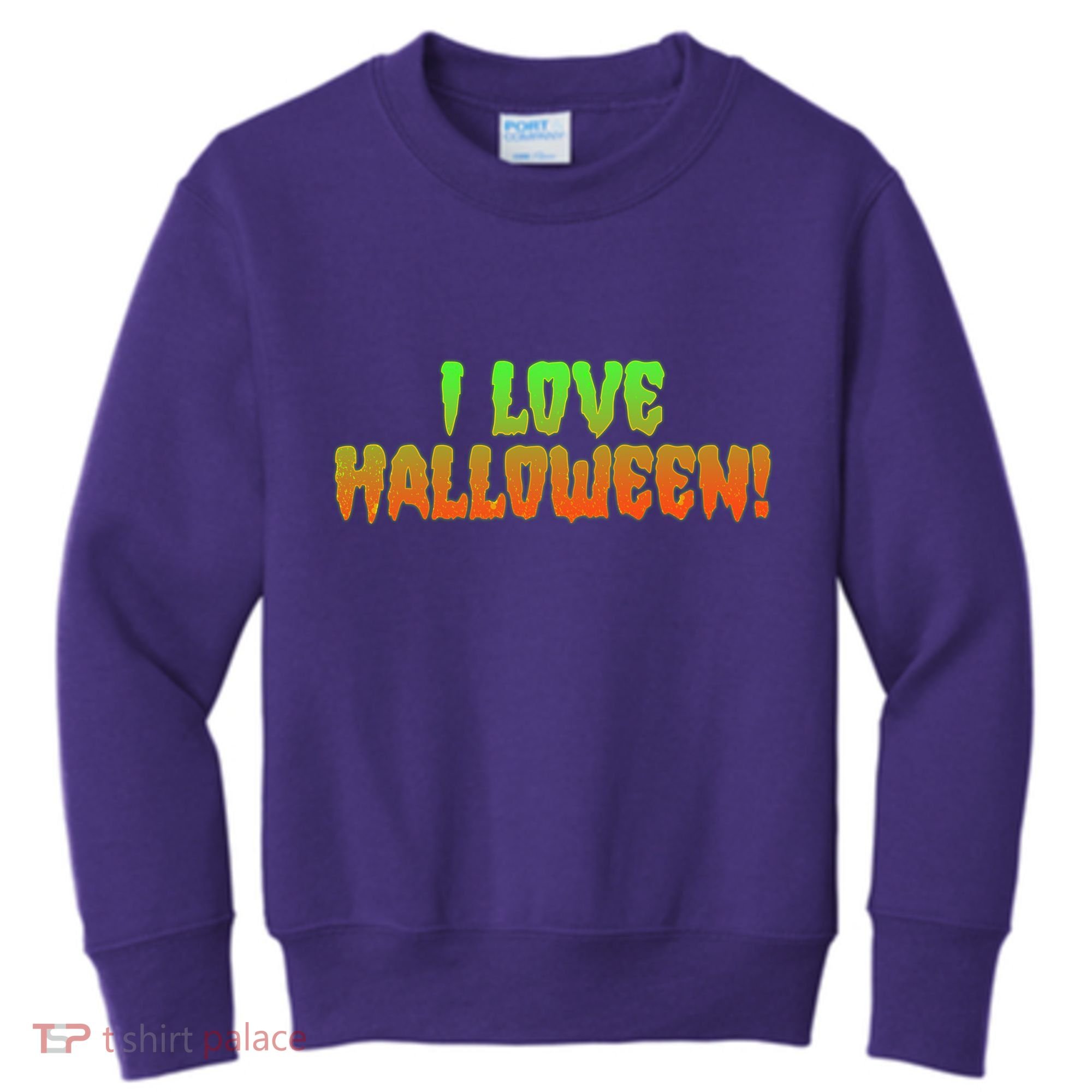 Funny Creepy I Love Halloween Kids Sweatshirt