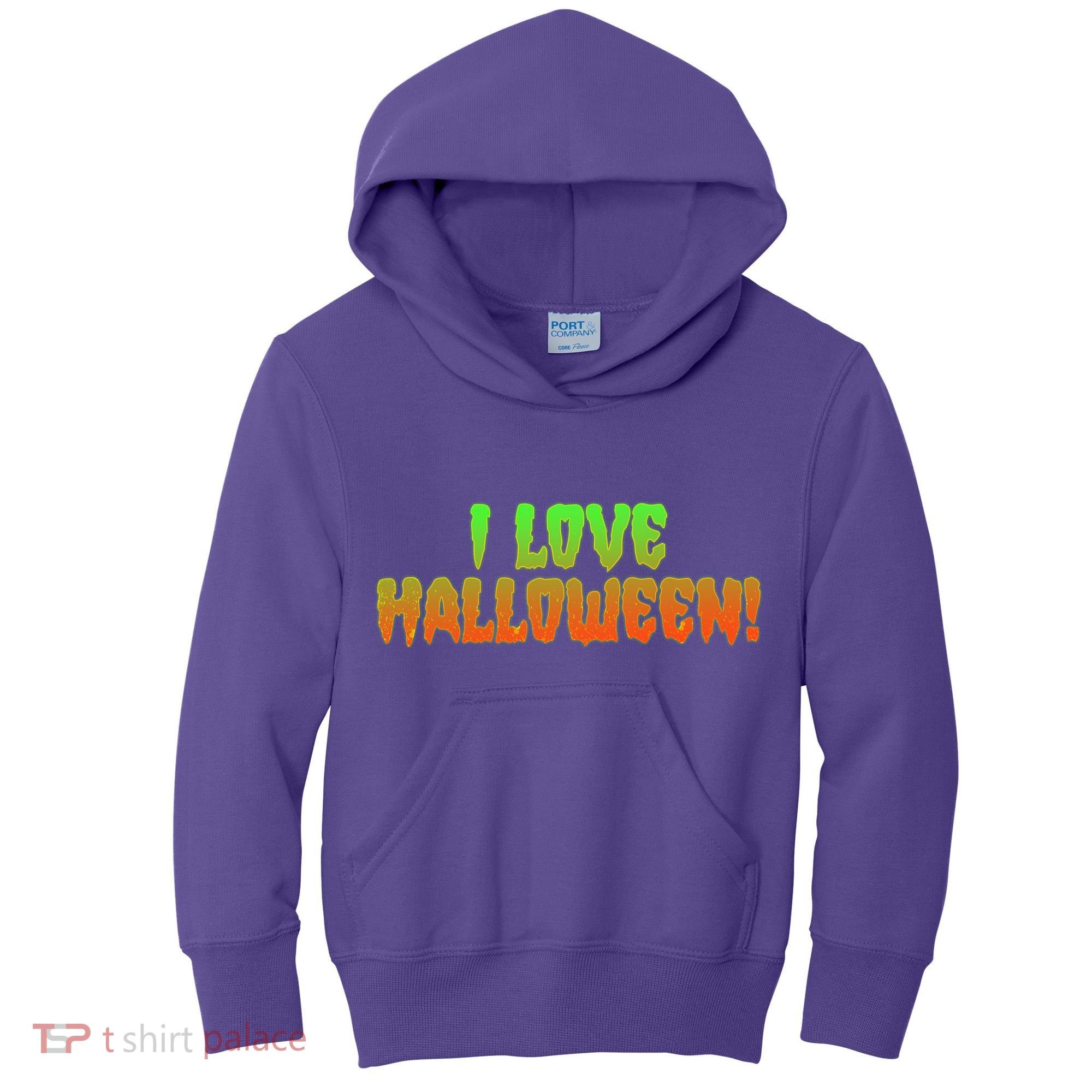 Funny Creepy I Love Halloween Kids Hoodie