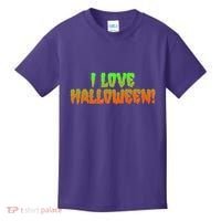 Funny Creepy I Love Halloween Kids T-Shirt thumb 0