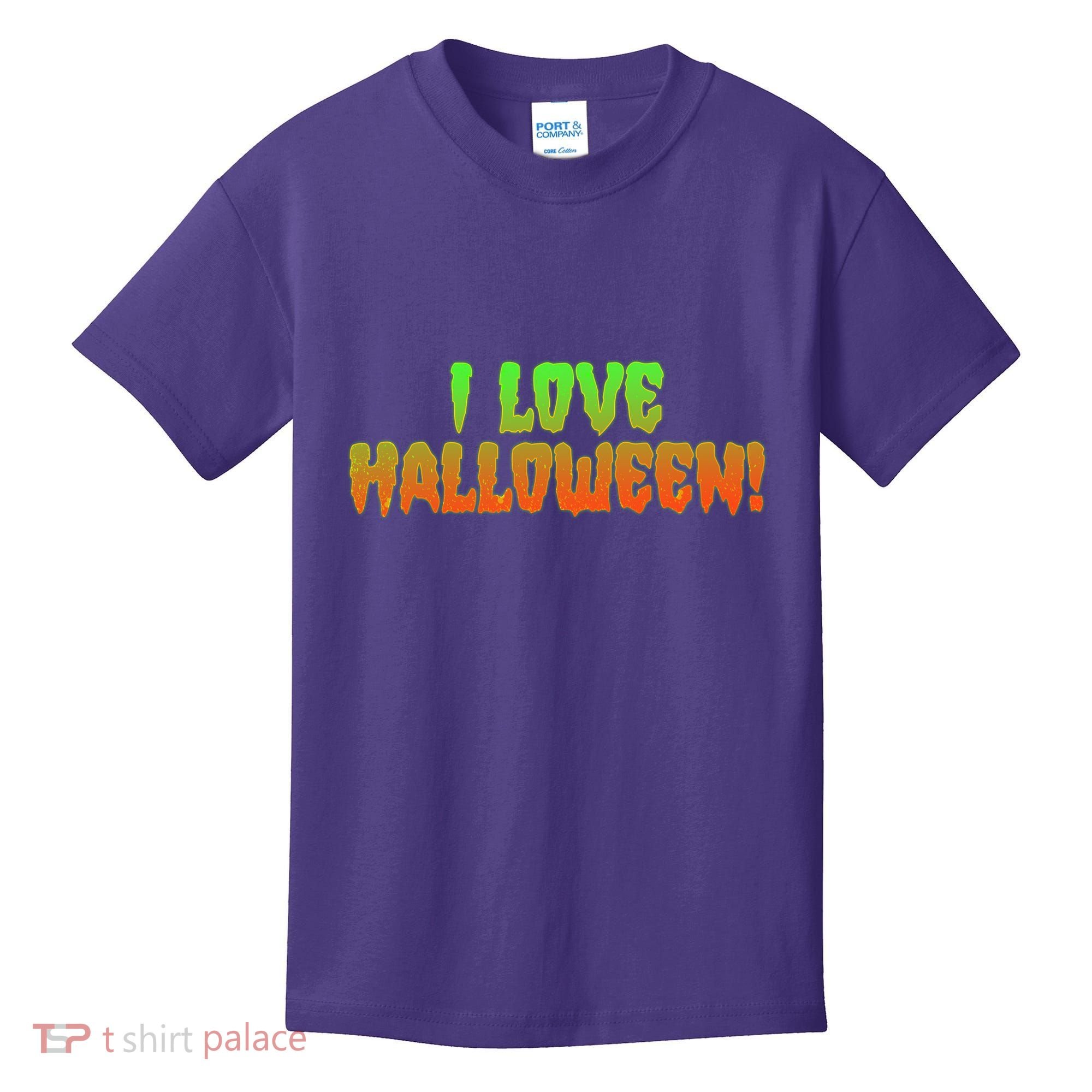 Funny Creepy I Love Halloween Kids T-Shirt