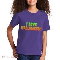Funny Creepy I Love Halloween Kids T-Shirt thumb 2