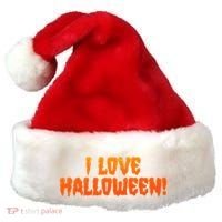 Funny Creepy I Love Halloween Santa Hat thumb 0