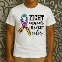Fight Cancer In Every Color Ribbon T-Shirt thumb 3