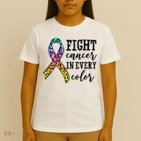 Fight Cancer In Every Color Ribbon T-Shirt thumb 4