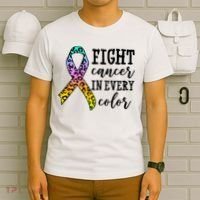Fight Cancer In Every Color Ribbon T-Shirt thumb 6