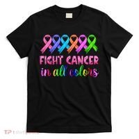 Fight Cancer In All Color Feather Breast Cancer Awareness T-Shirt thumb 0