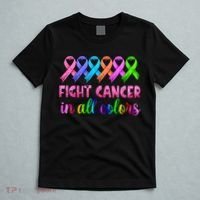 Fight Cancer In All Color Feather Breast Cancer Awareness T-Shirt thumb 5