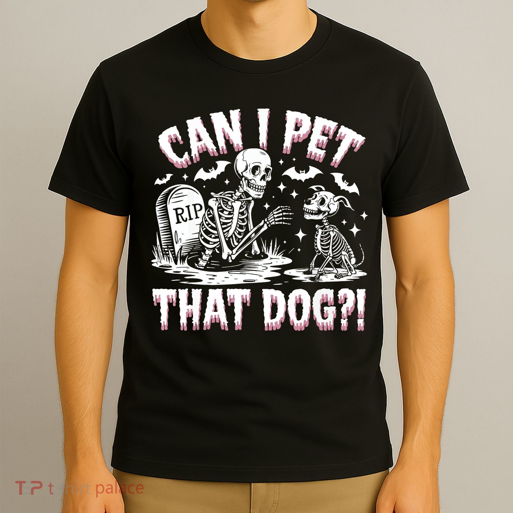 Funny Can I Pet This Dog Skeleton Halloween Dog Skeleton T-Shirt