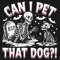 Funny Can I Pet This Dog Skeleton Halloween Dog Skeleton Women's Hoodie thumb 2