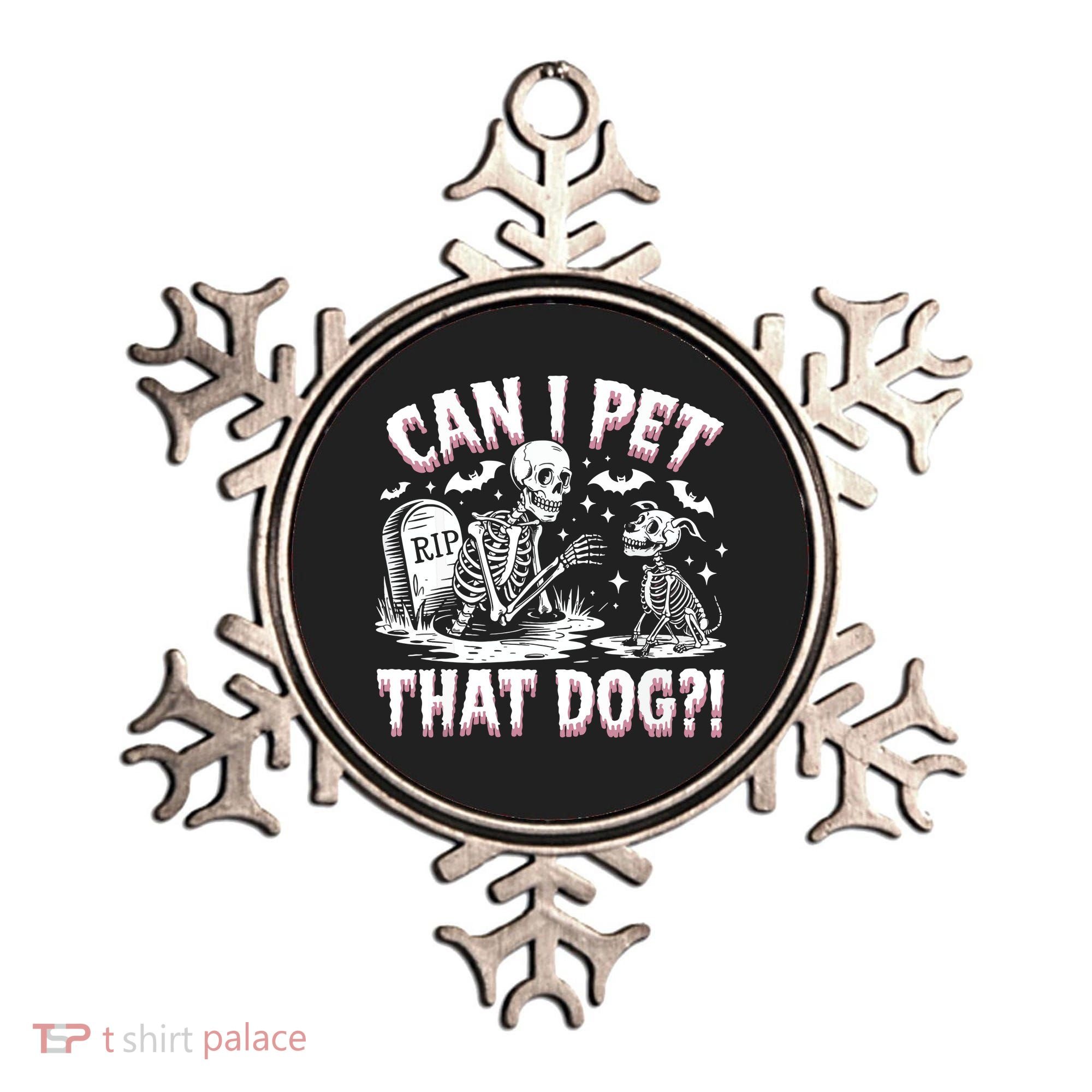 Funny Can I Pet This Dog Skeleton Halloween Dog Skeleton Ornament