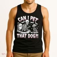 Funny Can I Pet This Dog Skeleton Halloween Dog Skeleton Tank Top thumb 3