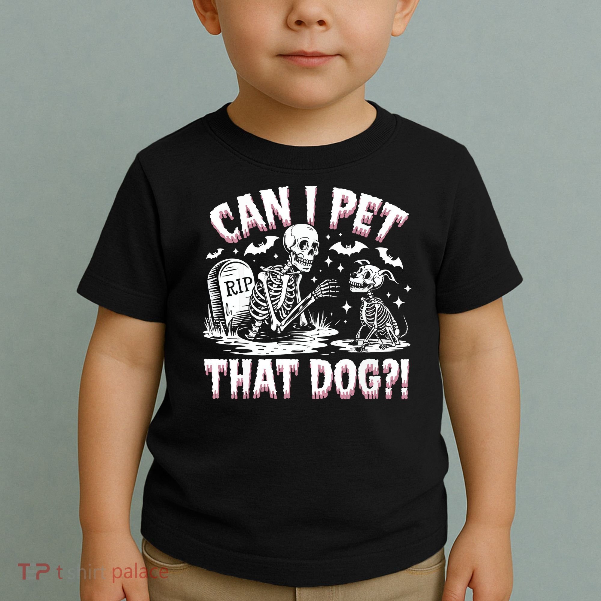 Funny Can I Pet This Dog Skeleton Halloween Dog Skeleton Toddler T-Shirt