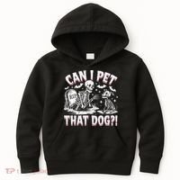 Funny Can I Pet This Dog Skeleton Halloween Dog Skeleton Kids Hoodie thumb 0