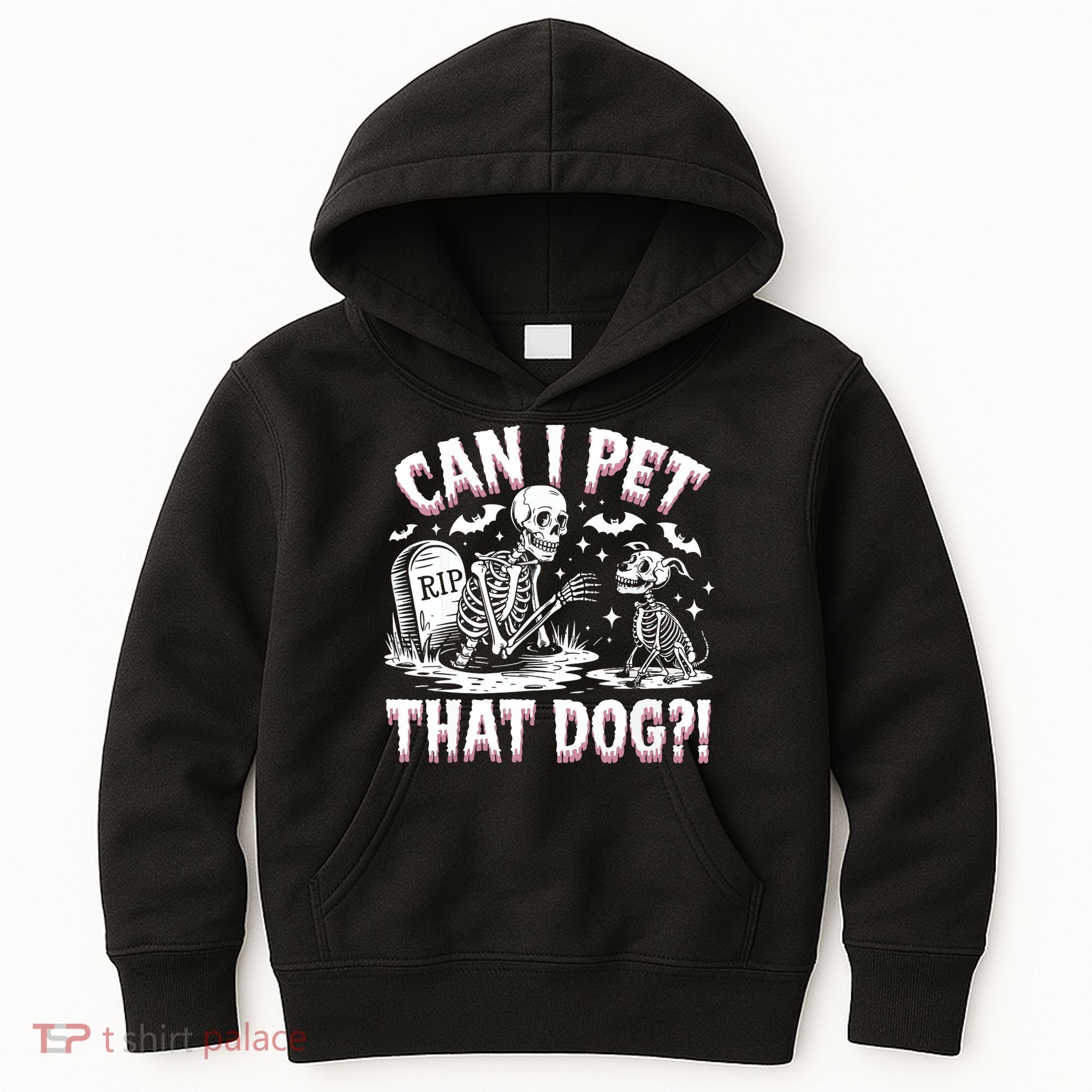 Funny Can I Pet This Dog Skeleton Halloween Dog Skeleton Kids Hoodie