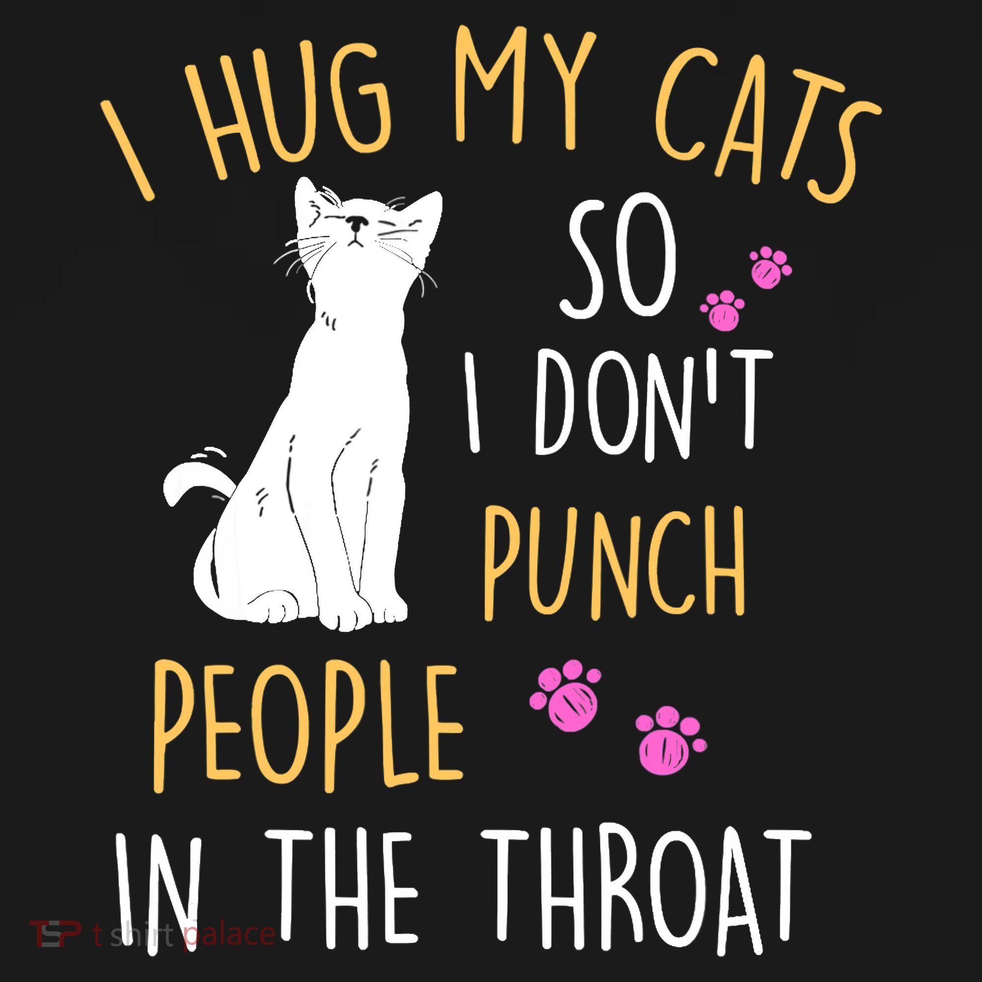 Funny Cat I Hug My Cat So I Don't Punch People In The Throat Kids Sweatshirt
