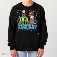 Funny Christmas Is This Jolly Enough Tangled Lights Cat Women's Sweatshirt thumb 0
