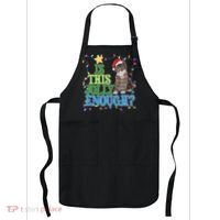 Funny Christmas Is This Jolly Enough Tangled Lights Cat Apron thumb 0