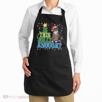 Funny Christmas Is This Jolly Enough Tangled Lights Cat Apron thumb 2