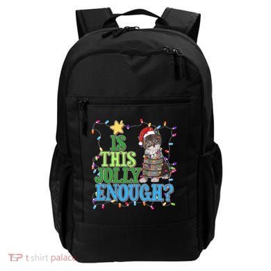 Funny Christmas Is This Jolly Enough Tangled Lights Cat Backpack