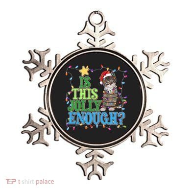 Funny Christmas Is This Jolly Enough Tangled Lights Cat Ornament