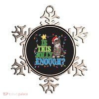 Funny Christmas Is This Jolly Enough Tangled Lights Cat Ornament thumb 0