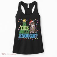 Funny Christmas Is This Jolly Enough Tangled Lights Cat Women's Tank Top thumb 0