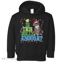 Funny Christmas Is This Jolly Enough Tangled Lights Cat Toddler Hoodie thumb 0