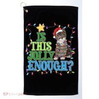 Funny Christmas Is This Jolly Enough Tangled Lights Cat Golf Towel thumb 0