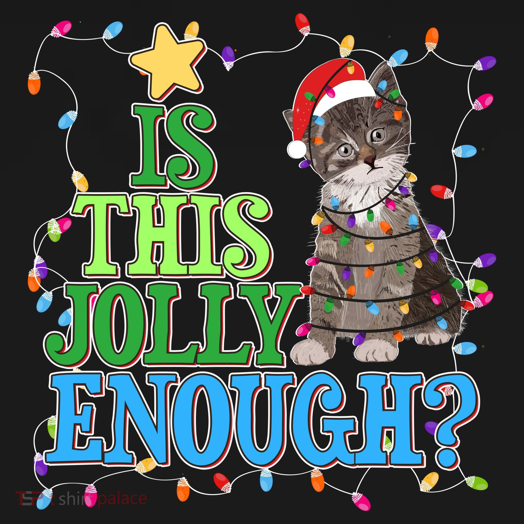 Funny Christmas Is This Jolly Enough Tangled Lights Cat Visor