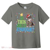 Funny Christmas Is This Jolly Enough Tangled Lights Cat Toddler T-Shirt thumb 0