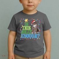 Funny Christmas Is This Jolly Enough Tangled Lights Cat Toddler T-Shirt thumb 2