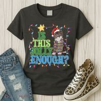 Funny Christmas Is This Jolly Enough Tangled Lights Cat Women's T-Shirt thumb 3