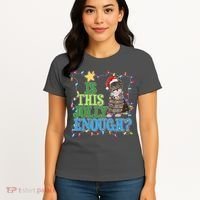 Funny Christmas Is This Jolly Enough Tangled Lights Cat Women's T-Shirt thumb 4
