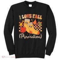 Funny Cute I Love Fall Prevention Retro Cartoon Socks Autumn Lover Sweatshirt thumb 0