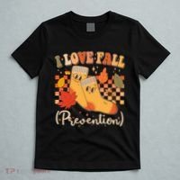 Funny Cute I Love Fall Prevention Retro Cartoon Socks Autumn Lover T-Shirt thumb 5