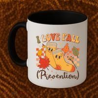 Funny Cute I Love Fall Prevention Retro Cartoon Socks Autumn Lover Coffee Mug thumb 2