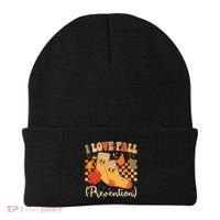 Funny Cute I Love Fall Prevention Retro Cartoon Socks Autumn Lover Beanie thumb 0