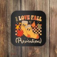 Funny Cute I Love Fall Prevention Retro Cartoon Socks Autumn Lover Coaster thumb 0