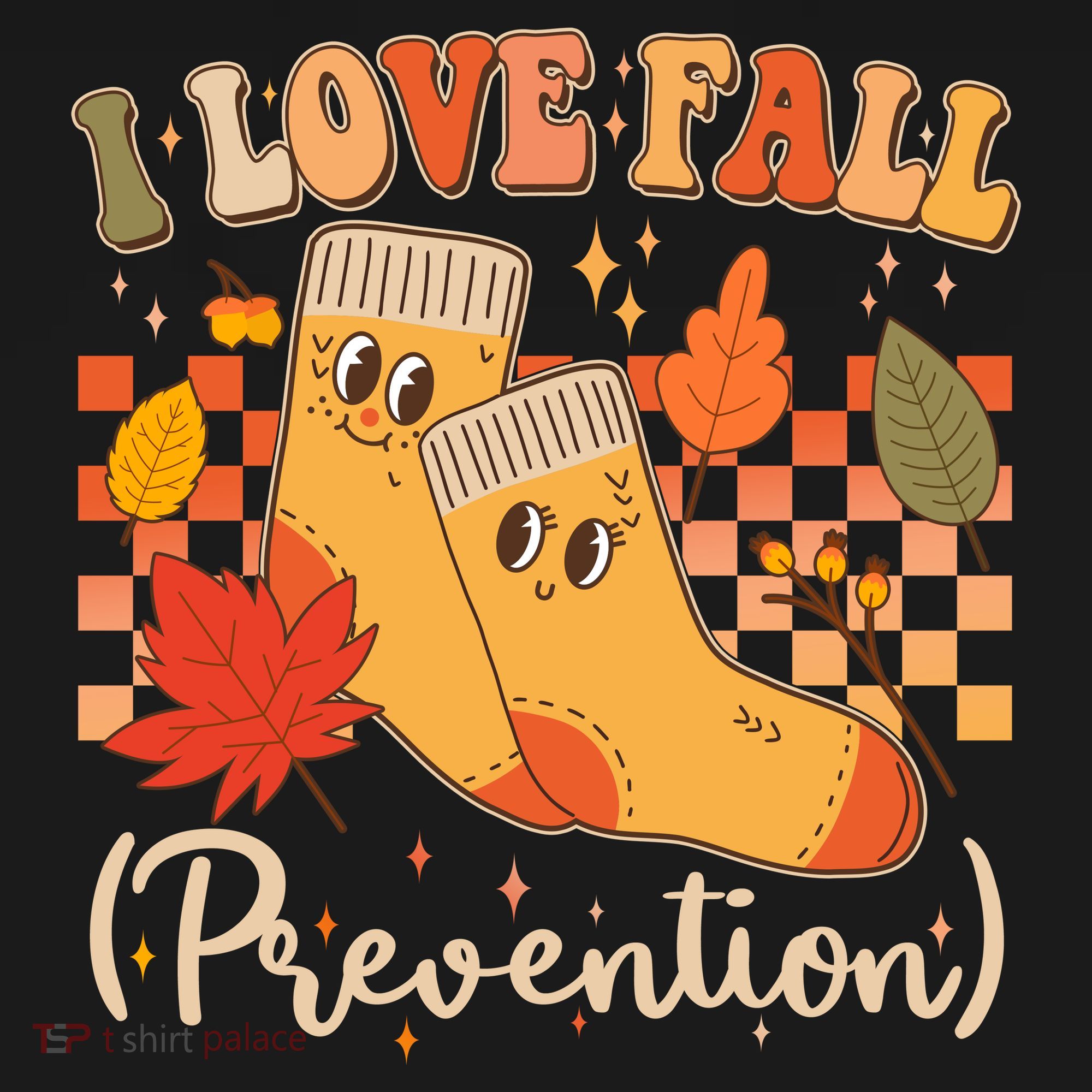 Funny Cute I Love Fall Prevention Retro Cartoon Socks Autumn Lover Women's Hoodie