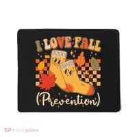Funny Cute I Love Fall Prevention Retro Cartoon Socks Autumn Lover Mousepad thumb 0
