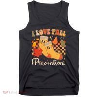 Funny Cute I Love Fall Prevention Retro Cartoon Socks Autumn Lover Tank Top thumb 0