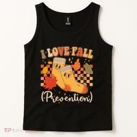 Funny Cute I Love Fall Prevention Retro Cartoon Socks Autumn Lover Tank Top thumb 2